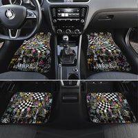 Silly Goose Team Racing Car Mats Colorful Street Graffiti Checkered Flag
