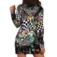 Silly Goose Team Racing Hoodie Dress Colorful Street Graffiti Checkered Flag