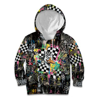 Silly Goose Team Racing Kid Hoodie Colorful Street Graffiti Checkered Flag