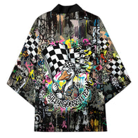 Silly Goose Team Racing Kimono Colorful Street Graffiti Checkered Flag