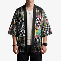 Silly Goose Team Racing Kimono Colorful Street Graffiti Checkered Flag