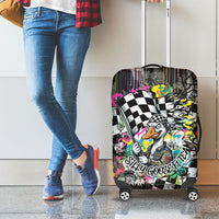 Silly Goose Team Racing Luggage Cover Colorful Street Graffiti Checkered Flag