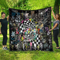 Silly Goose Team Racing Quilt Colorful Street Graffiti Checkered Flag