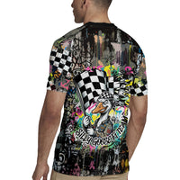 Silly Goose Team Racing Rugby Jersey Colorful Street Graffiti Checkered Flag