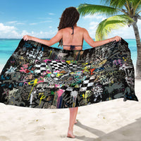 Silly Goose Team Racing Sarong Colorful Street Graffiti Checkered Flag