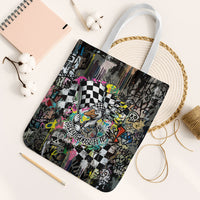 Silly Goose Team Racing Tote Bag Colorful Street Graffiti Checkered Flag