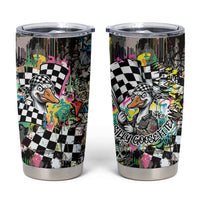 Silly Goose Team Racing Tumbler Cup Colorful Street Graffiti Checkered Flag