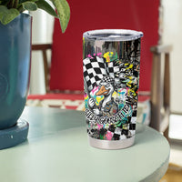 Silly Goose Team Racing Tumbler Cup Colorful Street Graffiti Checkered Flag
