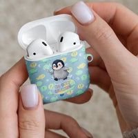 Sneaky Flipper Cute Penguin Holding Knife AirPods Case Funny Chibi Penguin Graphic With Ice And Fish Pattern