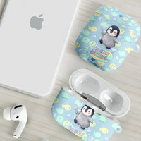 Sneaky Flipper Cute Penguin Holding Knife AirPods Case Funny Chibi Penguin Graphic With Ice And Fish Pattern