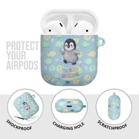 Sneaky Flipper Cute Penguin Holding Knife AirPods Case Funny Chibi Penguin Graphic With Ice And Fish Pattern