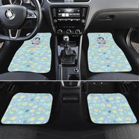 Sneaky Flipper Cute Penguin Holding Knife Car Mats Funny Chibi Penguin Graphic With Ice And Fish Pattern