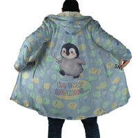 Sneaky Flipper Cute Penguin Holding Knife Cloak Funny Chibi Penguin Graphic With Ice And Fish Pattern