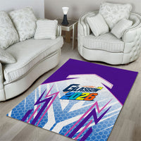 Glasgow 2026 Area Rug Scotland Dynamic Geometric Athlete Graphic Art