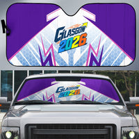 Glasgow 2026 Auto Sun Shade Scotland Dynamic Geometric Athlete Graphic Art