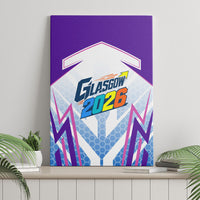 Glasgow 2026 Canvas Wall Art Scotland Dynamic Geometric Athlete Graphic Art
