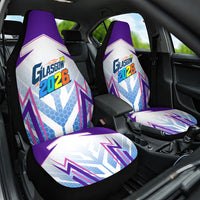 Glasgow 2026 Car Seat Cover Scotland Dynamic Geometric Athlete Graphic Art