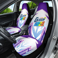 Glasgow 2026 Car Seat Cover Scotland Dynamic Geometric Athlete Graphic Art