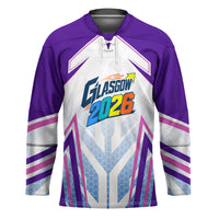 Glasgow 2026 Hockey Jersey Scotland Dynamic Geometric Athlete Graphic Art