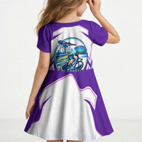 Glasgow 2026 Kid Short Sleeve Dress Scotland Dynamic Geometric Athlete Graphic Art