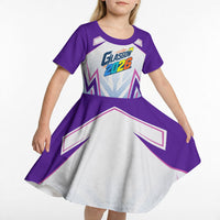 Glasgow 2026 Kid Short Sleeve Dress Scotland Dynamic Geometric Athlete Graphic Art