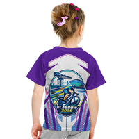 Glasgow 2026 Kid T Shirt Scotland Dynamic Geometric Athlete Graphic Art