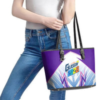 Glasgow 2026 Leather Tote Bag Scotland Dynamic Geometric Athlete Graphic Art