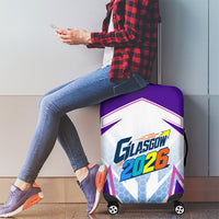 Glasgow 2026 Luggage Cover Scotland Dynamic Geometric Athlete Graphic Art