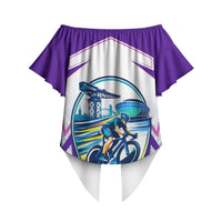 Glasgow 2026 Off Shoulder Wrap Waist Top Scotland Dynamic Geometric Athlete Graphic Art