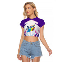 Glasgow 2026 Raglan Cropped T Shirt Scotland Dynamic Geometric Athlete Graphic Art