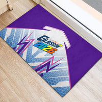 Glasgow 2026 Rubber Doormat Scotland Dynamic Geometric Athlete Graphic Art