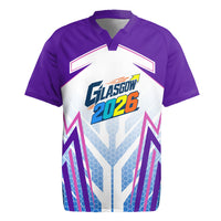 Glasgow 2026 Rugby Jersey Scotland Dynamic Geometric Athlete Graphic Art