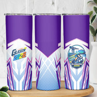 Glasgow 2026 Skinny Tumbler Scotland Dynamic Geometric Athlete Graphic Art