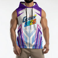 Glasgow 2026 Sleeveless Hoodie Scotland Dynamic Geometric Athlete Graphic Art