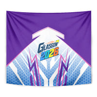 Glasgow 2026 Tapestry Scotland Dynamic Geometric Athlete Graphic Art