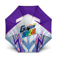 Glasgow 2026 Umbrella Scotland Dynamic Geometric Athlete Graphic Art