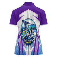 Glasgow 2026 Women Polo Shirt Scotland Dynamic Geometric Athlete Graphic Art