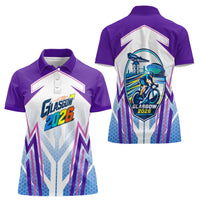 Glasgow 2026 Women Polo Shirt Scotland Dynamic Geometric Athlete Graphic Art