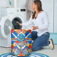 Glasgow 2026 Scotland Laundry Basket Thistle Vibrant Tartan Cartoon Character