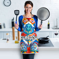 Glasgow 2026 Scotland Apron Thistle Vibrant Tartan Cartoon Character