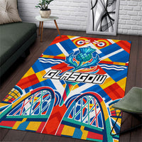 Glasgow 2026 Scotland Area Rug Thistle Vibrant Tartan Cartoon Character