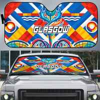 Glasgow 2026 Scotland Auto Sun Shade Thistle Vibrant Tartan Cartoon Character