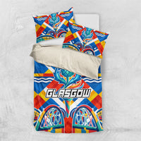 Glasgow 2026 Scotland Bedding Set Thistle Vibrant Tartan Cartoon Character