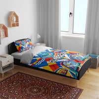 Glasgow 2026 Scotland Bedding Set Thistle Vibrant Tartan Cartoon Character