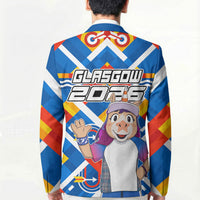 Glasgow 2026 Scotland Blazer Thistle Vibrant Tartan Cartoon Character