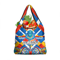 Glasgow 2026 Scotland Grocery Bag Thistle Vibrant Tartan Cartoon Character