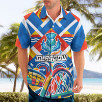 Glasgow 2026 Scotland Hawaiian Shirt Thistle Vibrant Tartan Cartoon Character