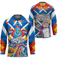 Glasgow 2026 Scotland Hockey Jersey Thistle Vibrant Tartan Cartoon Character
