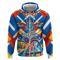 Glasgow 2026 Scotland Hoodie Thistle Vibrant Tartan Cartoon Character