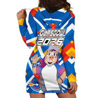 Glasgow 2026 Scotland Hoodie Dress Thistle Vibrant Tartan Cartoon Character
